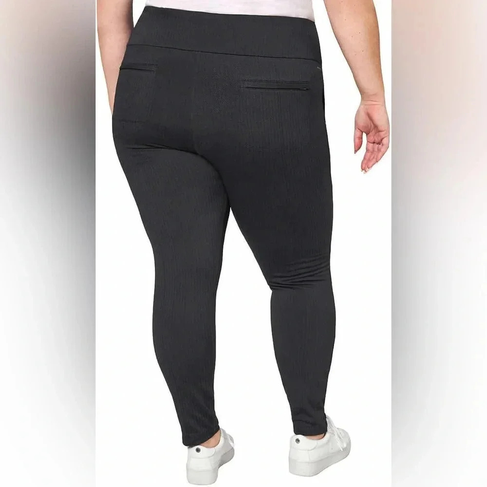 Mondetta Womens‎ Midweight High Rise Jacquard Knit Legging - Black/Gray Size XL